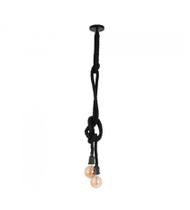 Pendente Rústico De Corda 1,80M 2 Lâmpadas Preto Pendente Rústico De Corda 1,80M 2 Lâmpadas Preto