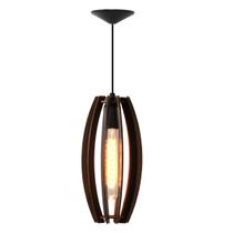 Pendente Rústico Madeira Balão Luminárias Vazado Aletado 13x27cm MDF Pendente Rústico Madeira Balão Luminárias Vazado Aletado 13x27cm MDF