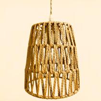 Pendente Rustico Madeira Palha Fibra Sisal Moderno Biak-18