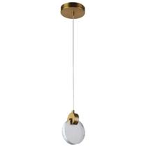 Pendente Sand Led Metal e Cristal Dourado 3000k 3w Skylight