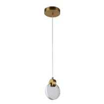 Pendente sand led ø13xh17cm - metal dourado e cristal
