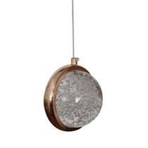 Pendente Saturno Cristal Redondo Bolhas Gold - Gmh