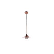 Pendente Sax Metal Cobre Vidro Leitoso 1G9 EL003E Bella Pendente Sax Metal Cobre Vidro Leitoso 1G9 EL003E Bella