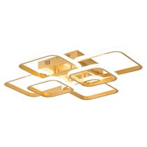 Pendente Selene 6 Quadrados Dourado LED 3 Em 1 75W Bivolt SELENE-Q-006D