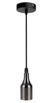 Pendente Simples Retro A8 E27 Liso Preto Perola