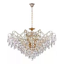 Pendente sindora dcd00477 100x100cm 60w e14x12 metal dourado cristal Pendente sindora dcd00477 100x100cm 60w e14x12 metal dourado cristal