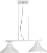 Pendente Sinuca Cone Duplo 60cm Branco/Cobre 2 Lâmpadas Pendente Sinuca Cone Duplo 60cm Branco/Cobre 2 Lâmpadas
