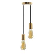 Pendente Soquete Copinho E27 Dourado Duplo + Led ST64