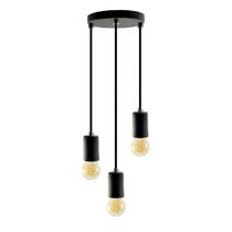Pendente Soquete Copinho E27 Preto Triplo + Led G45 Pendente Soquete Copinho E27 Preto Triplo + Led G45
