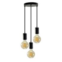 Pendente Soquete Copinho E27 Preto Triplo + Led G95 Pendente Soquete Copinho E27 Preto Triplo + Led G95