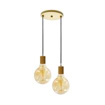 Pendente Soquete Duplo Alumínio Dourado P/ Lâmpada E27 St1696