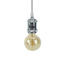 Pendente Soquete E27 Cromado 150cm