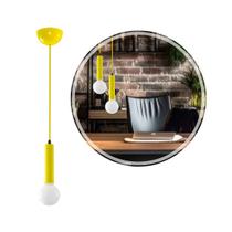 Pendente Soquete Tubo Amarelo C/ Cabo de Corda p/ E27 DS2023L Delis ST3061