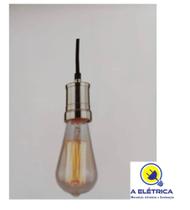 pendente soquete valve em aço escovado