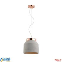 Pendente Stove Cobre Brilho Cúpula em Cimento 260MM 1XE27 - Avant