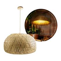 Pendente Sumatra Meia Lua 55CM em Fibra de Bambu GMH ST3161 Pendente Sumatra Meia Lua 55CM em Fibra de Bambu GMH ST3161