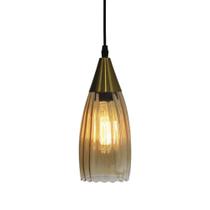 Pendente Taschibra Corcovado Canelado Conhaque 1xe27 Ouro Pendente Taschibra Corcovado Canelado Conhaque 1xe27 Ouro