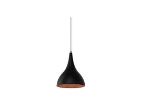 Pendente teat preto texturizado e bronze 15,5cm inove