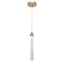 Pendente Teto Led 3 Cores Tubular Cristal Acrílico Nitrolux