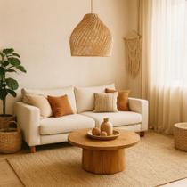 Pendente Teto Luminaria Madeira Bambu Sala Quarto Gambier 35cm