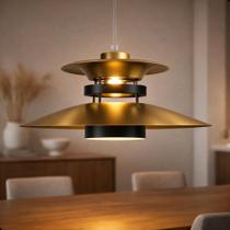 Pendente Teto Luxo Sofisticado Elegante Linear 30cm Grandia Gold Moderno Pendente Teto Luxo Sofisticado Elegante Linear 30cm Grandia Gold Moderno