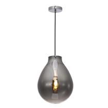 Pendente tommy ø30xh40cm fume e cromado Pendente tommy ø30xh40cm fume e cromado