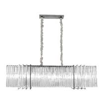 Pendente Toronto Cromado Com Cristal Transparente 100Cm 5 Lâmpadas E14 Eletrorastro Pendente Toronto Cromado Com Cristal Transparente 100Cm 5 Lâmpadas E14 Eletrorastro