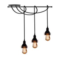 Pendente Trilho Deslocado Moderno 3 fios 1 metro