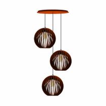 Pendente Trio - Mini Ball - marrom