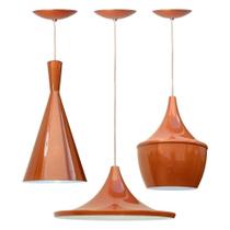 Pendente Trio Tom Dixon Cobre/Branco 36x16cm