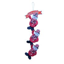 Pendente triplo de porta enfeite de natal boneco de neve co0m placa Feliz Natal
