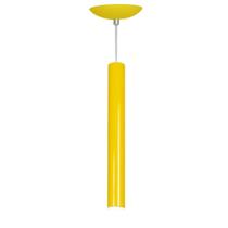 Pendente Tubo Cilindro Alumínio Amarelo 40Cm + Led 6k
