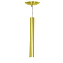 Pendente Tubo Cilindro Alumínio Dourado 40Cm + Led 6k