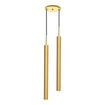 Pendente Tubo Duplo Alumínio Dourado P/ LED MR11 GU10 ST1697