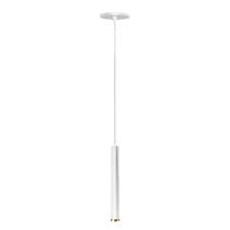 Pendente Tubo Palito 30cm - Branco com Anel Ouro