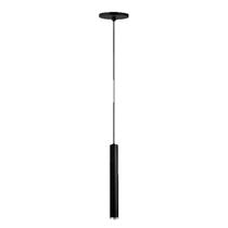 Pendente Tubo Palito 30cm - Preto com Anel Prata Pendente Tubo Palito 30cm - Preto com Anel Prata