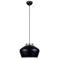 Pendente Valença em Metal Preto Fosco e Cromado 1E27 26x32cm