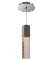 Pendente Vidro Bolhas Cromado - Luz Oculta