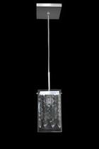 Pendente Vidro Cubo 1 Lamp. Halopim Escovado Pendente Vidro Cubo 1 Lamp. Halopim Escovado