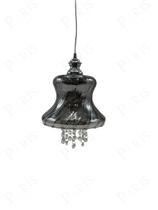 Pendente Vidro Fumê com Cristais 14,5cm PE-012/1.19 Mais Luz