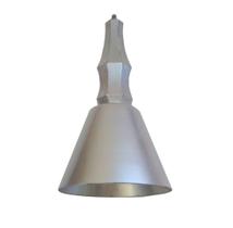 Pendente Vidro Prata e Base Cromada 1E27 Lighting Store