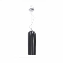 Pendente Vidro Preto 1E27 14X43CM HO1327P Bella