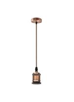 Pendente Vintage Retrô Bronze Soquete E27 Tampa + Fio Cobre 1.5mts