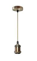 Pendente Vintage Retrô Cromada P Soquete E27 Tampa + Fio Cobre 1.5mts
