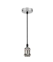 Pendente Vintage Retrô Cromado Soquete E27 Tampa + Fio Cobre 1.5mts