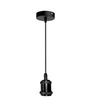 Pendente Vintage Retrô Preto Soquete E27 Tampa + Fio Cobre 1.5mts