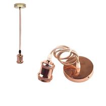 Pendente Vintage Retrô Soquete Bocal de Metal Com Fio Cabo PP Com Tampa Canopla Suporte De Teto Decorativa