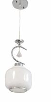 pendente wollux branco em vidro formato de bujão ref 6131