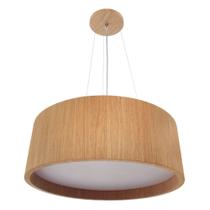 Pendente Wood Redondo 60Cm - 5 Luzes E27 - Freijó