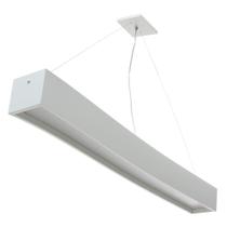 Pendente Wood Retângular Branco 120X10Cm - 01 Luz G12